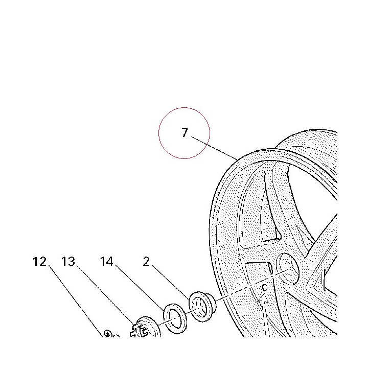 Wheel rear white 50221071AL