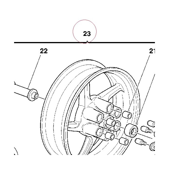 Wheel rear red 50221081AE