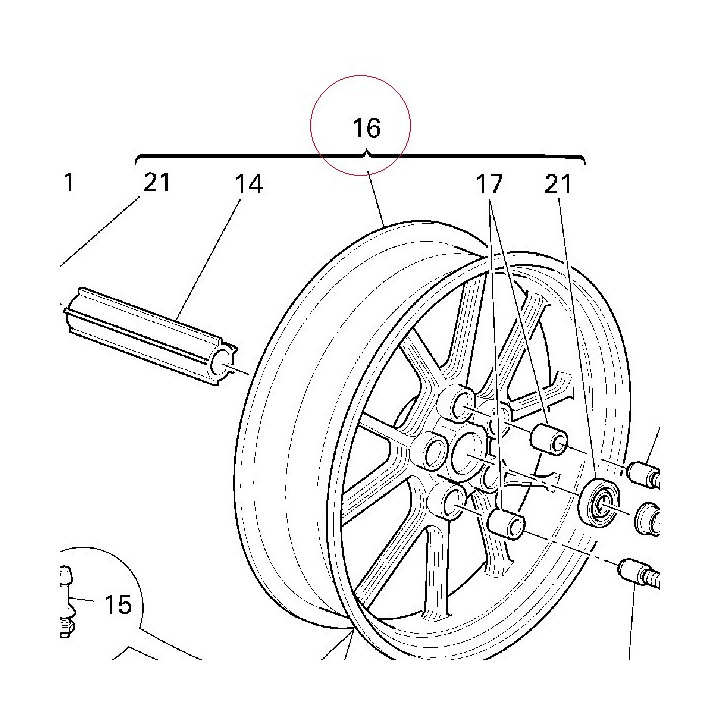 Wheel, rear black 50221171AB