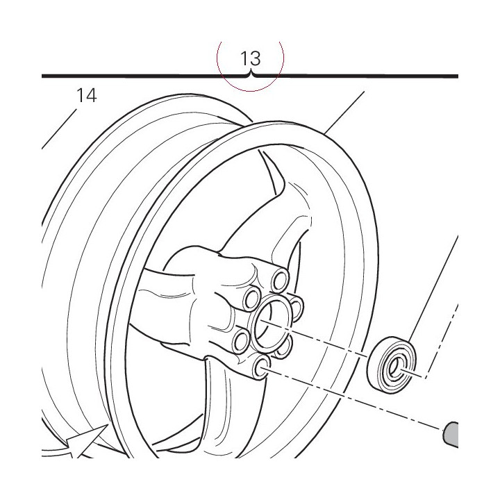 Rear wheel rim 50221441AB