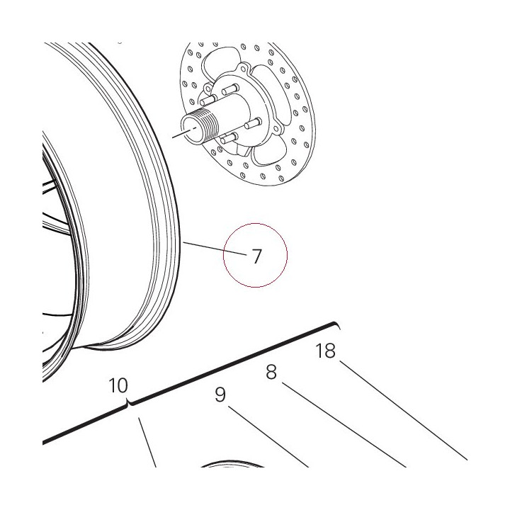 Rear wheel rim 50221581AB