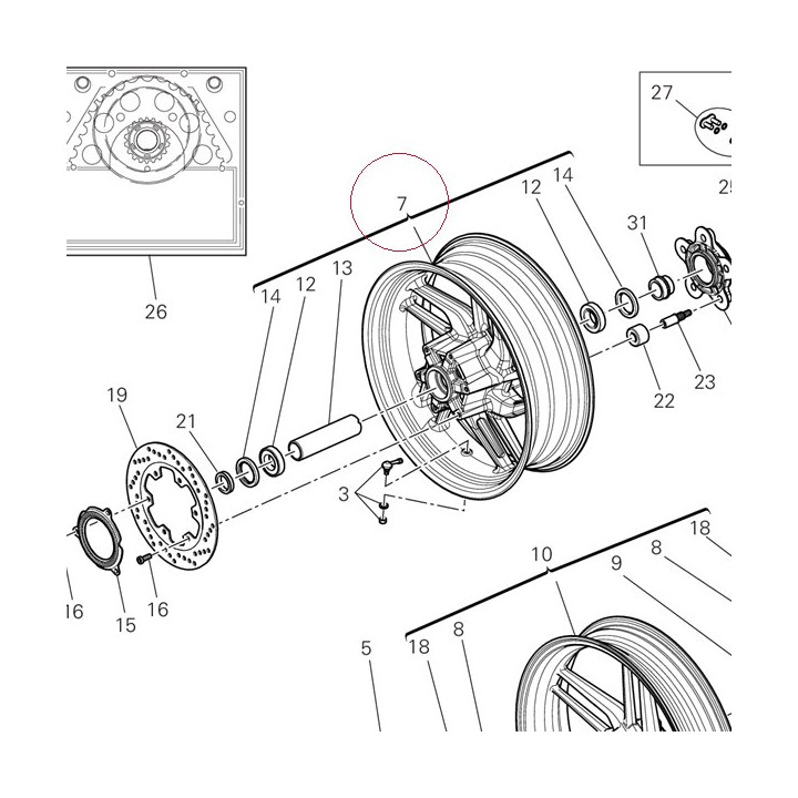 Rear wheel rim 50221611AB
