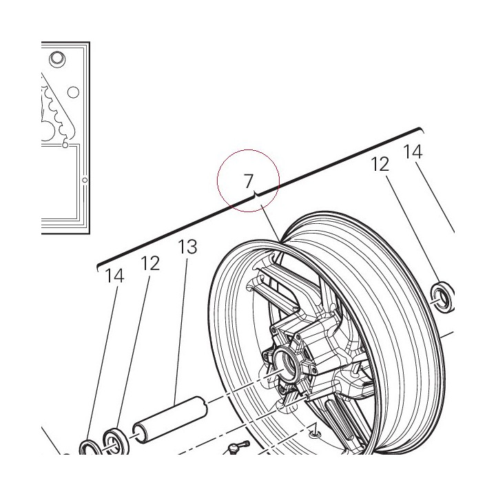 Rear wheel rim 50221612AA