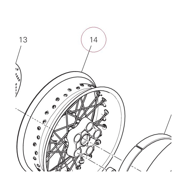 Rear wheel rim 50221911AB