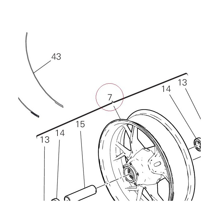 Rear wheel rim 50222171AA