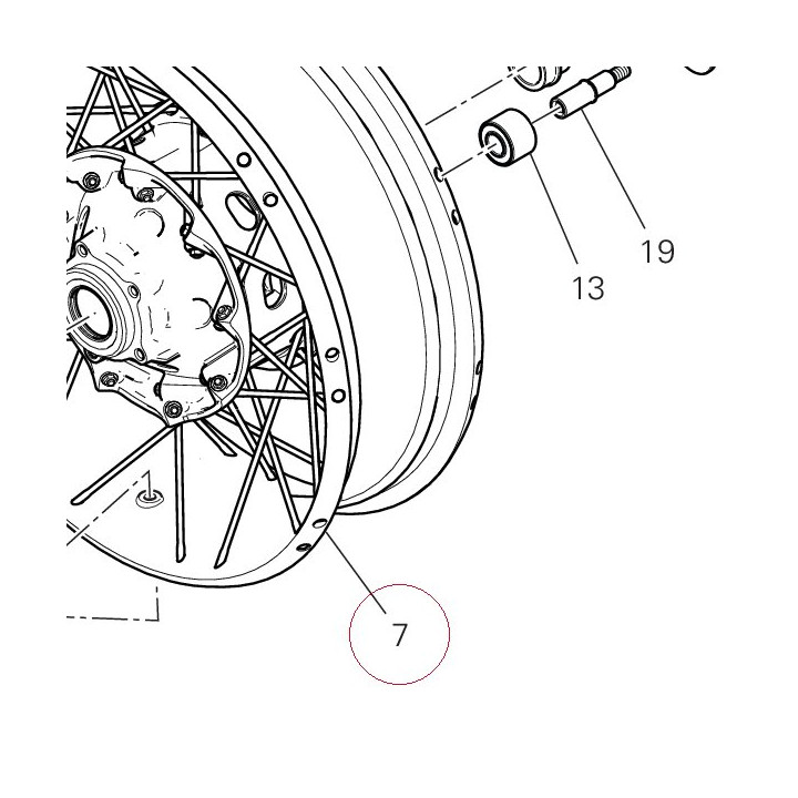 Rear wheel rim 50222331AD