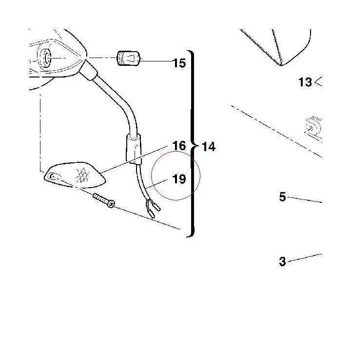 Wiring, right flasher 51012941A