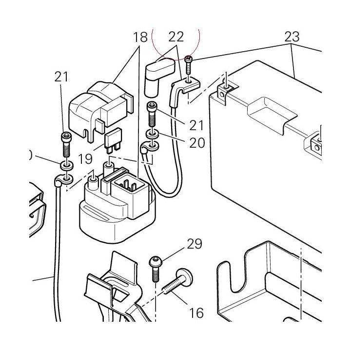 Battery - solenoid starter cable 51410601A