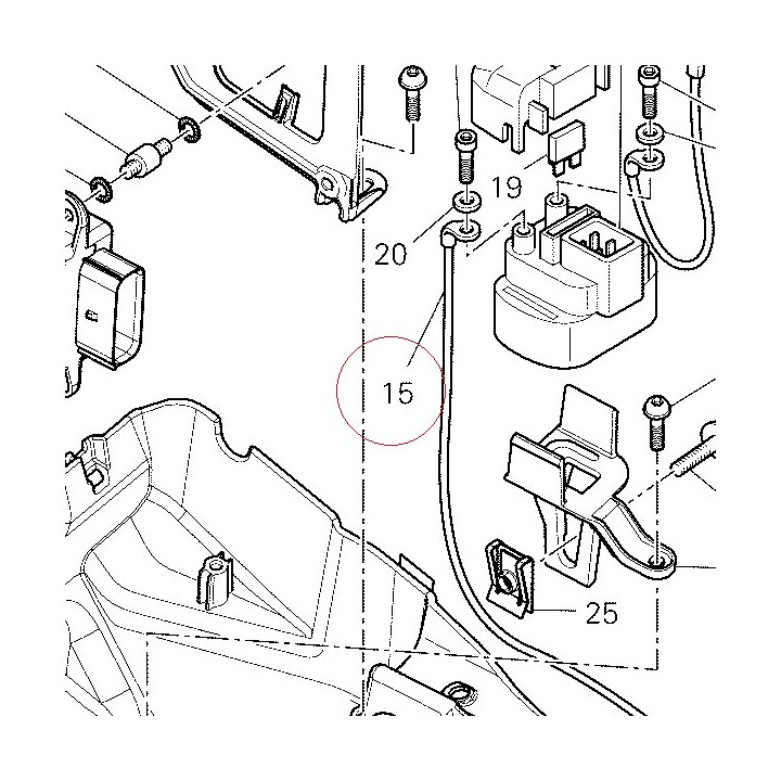 Solenoid starter - starter motor cable 51410611A