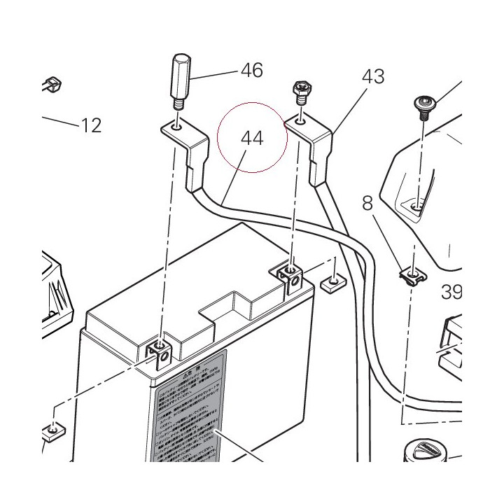 Battery - solenoid starter cable 51410711B