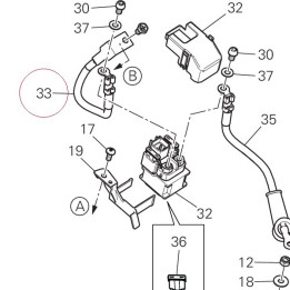 Battery - solenoid starter cable 51410751A