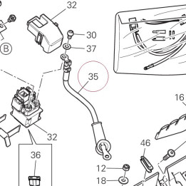 Solenoid starter - starter motor cable 51410761C