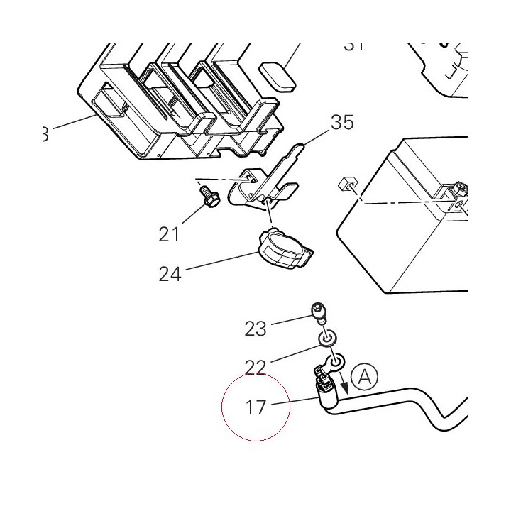 Battery - solenoid starter cable 51411131B