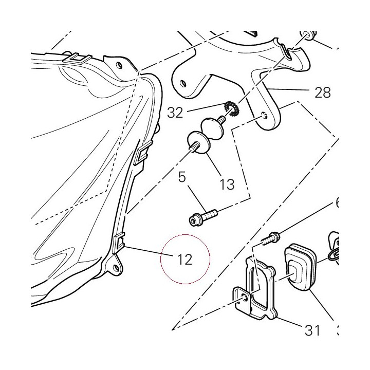 Headlight front 52010182A