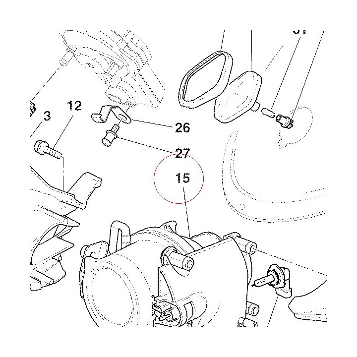 Lens assembly lower beam 52040221C