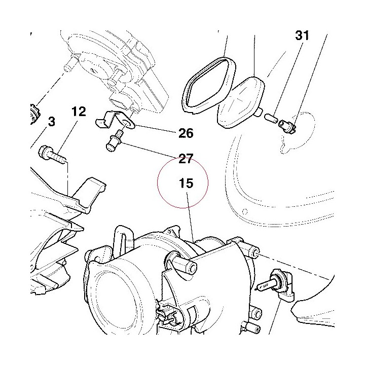 Lens assembly high beam 52040231A
