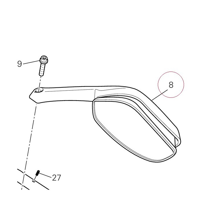 Rear-view mirror right 52310351A