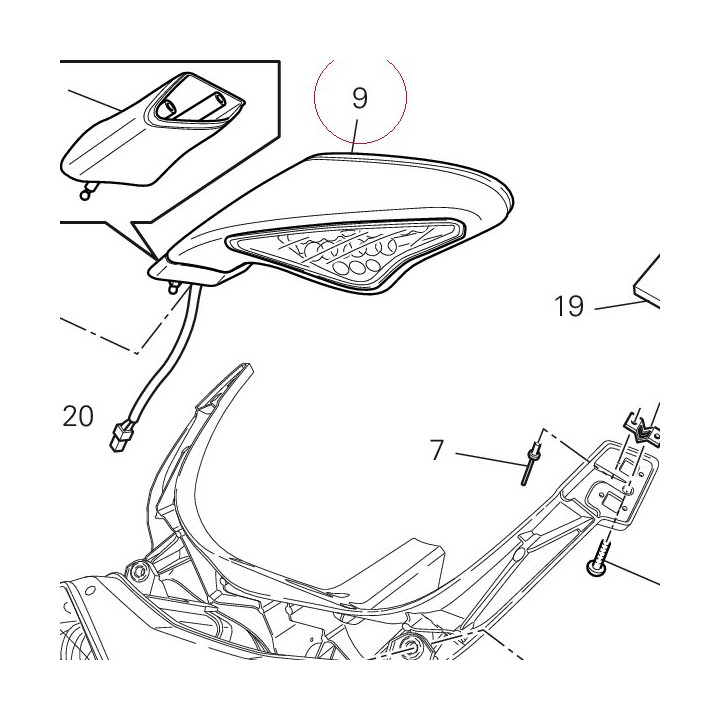 Rear-view mirror left 52320401A
