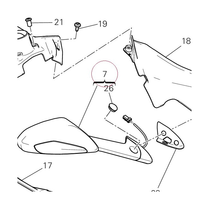 Rear-view mirror right 523S0281A