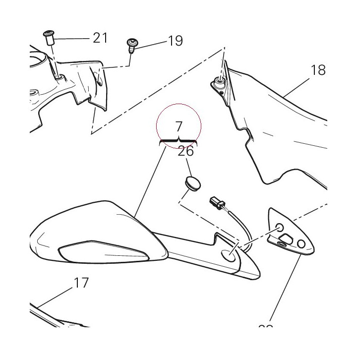Rear-view mirror right 523S0283B