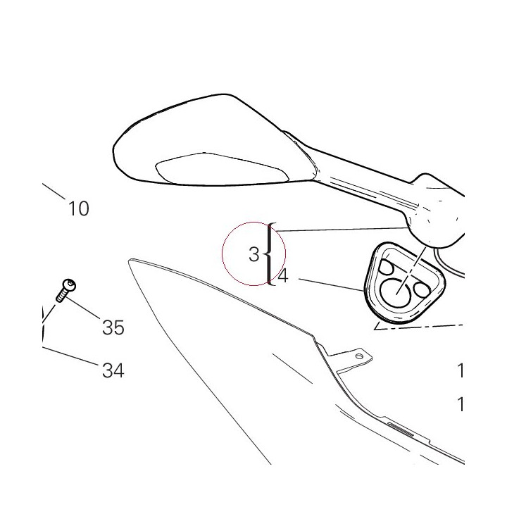 Rear-view mirror right 523S0607A