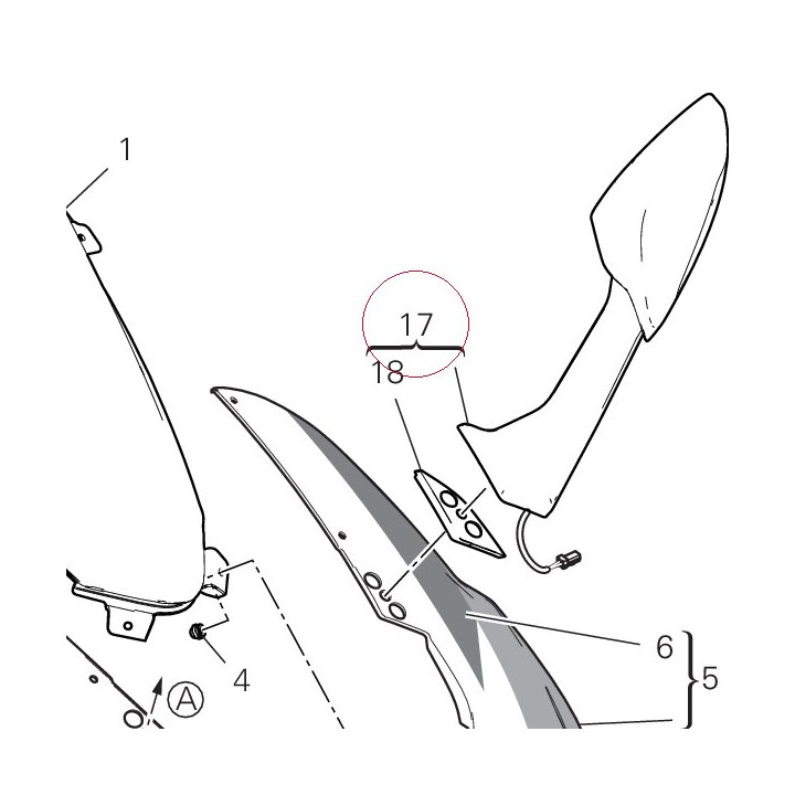 Rear-view mirror left 523S0644A
