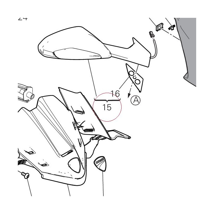 Rear-view mirror right 523S0654A