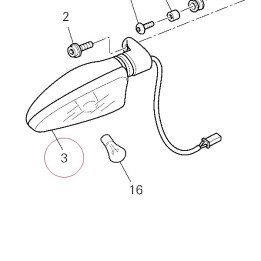 Rear flasher light, left 53010174A