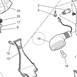 Rear flasher light, left 53010201B