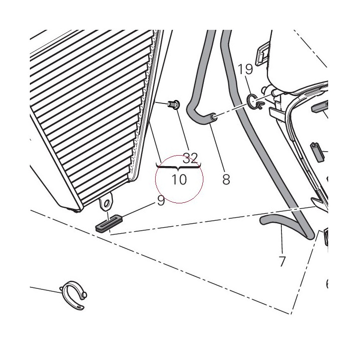 Radiator, water lower 54840972B