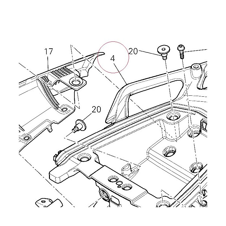 Pillion rider grip rear 55910091B