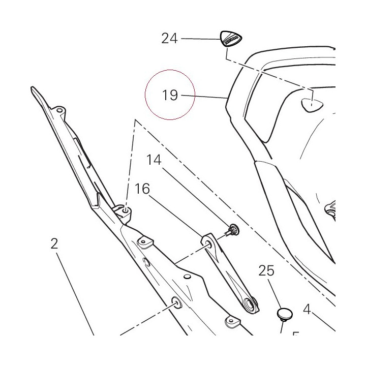 Pillion rider grip rear 55910161B