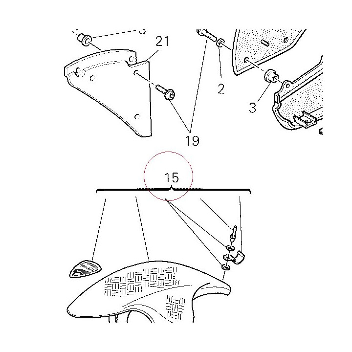 Front mudguard assembly carbon 56420461A