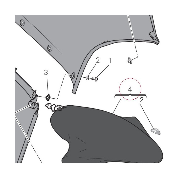 Front fender, black 56420941AN
