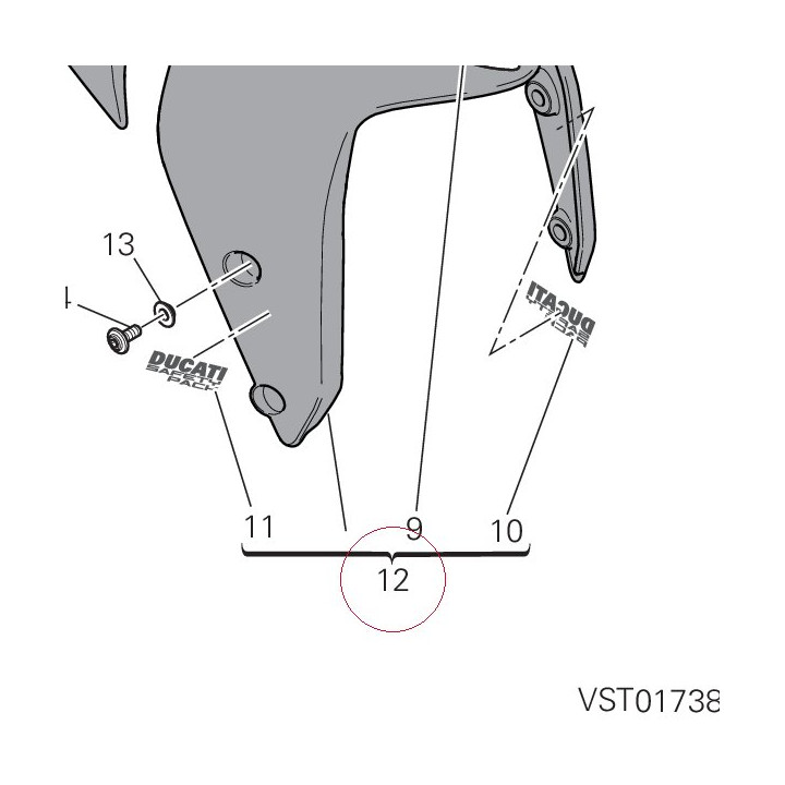 Front mudguard assembly red 564P6442AA