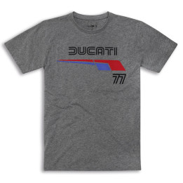 T-SHIRT DUCATI 77 GRAY