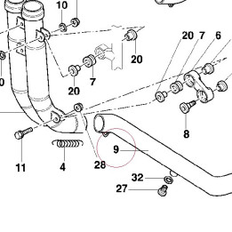 Horizontal exhaust pipe 57010221A