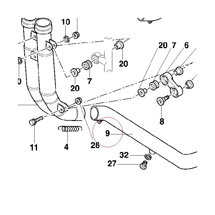 Horizontal exhaust pipe 57010221A
