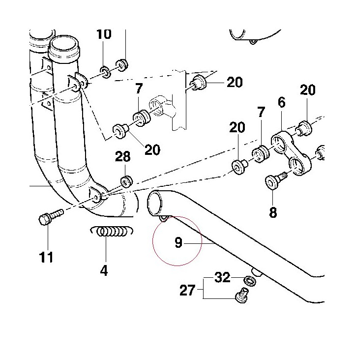 Horizontal exhaust pipe 57010222A