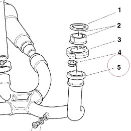 Horizontal exhaust pipe 57010291A