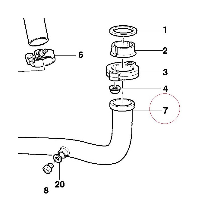 Horizontal exhaust pipe 57010341A