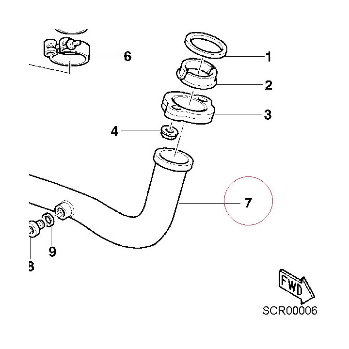 Horizontal head exhaust pipe 57010381A
