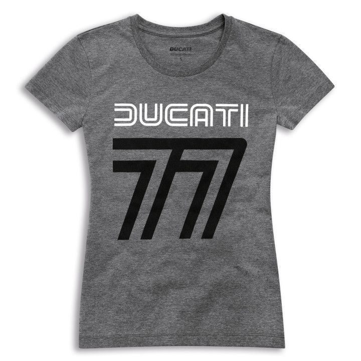 LADY T-SHIRT DUCATI 77 GRAY
