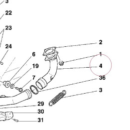 Horizontal head exhaust pipe 57010711B