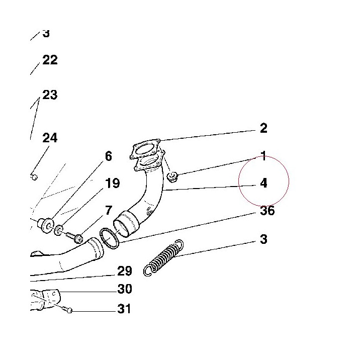 Horizontal head exhaust pipe 57010711B