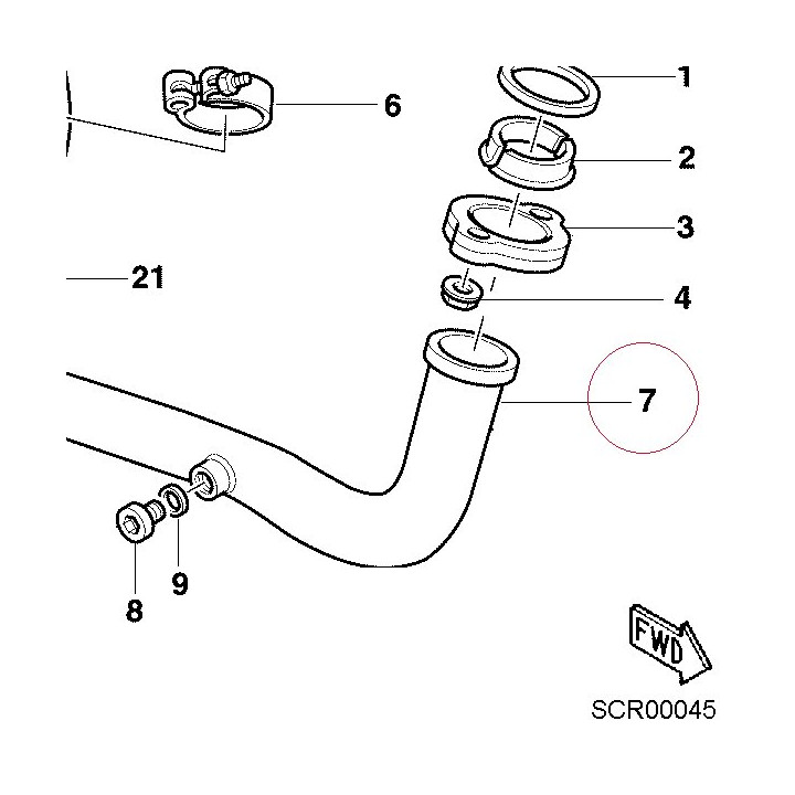 Horizontal exhaust pipe 57010821A