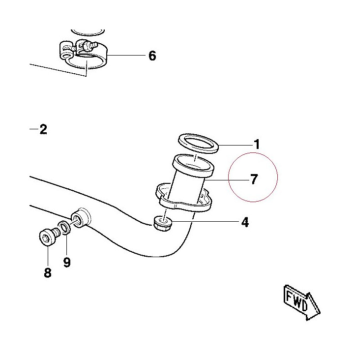 Horizontal exhaust pipe 57010841A