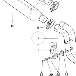 Horizontal exhaust pipe 57010961B