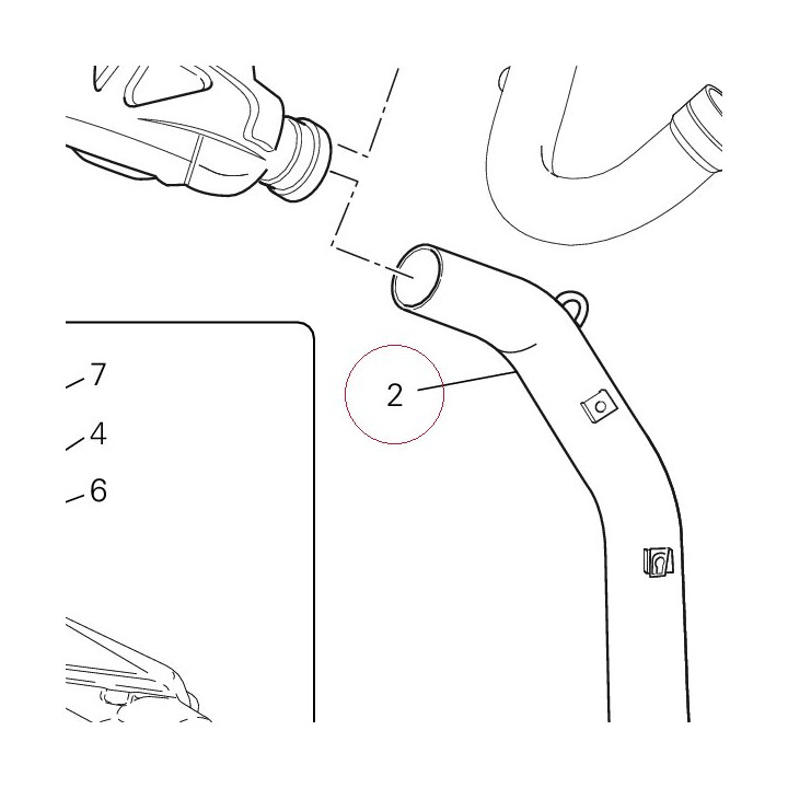 Horizontal exhaust pipe 57010991A