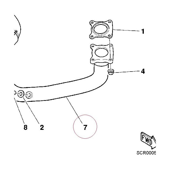 Horizontal head exhaust pipe 57011021A